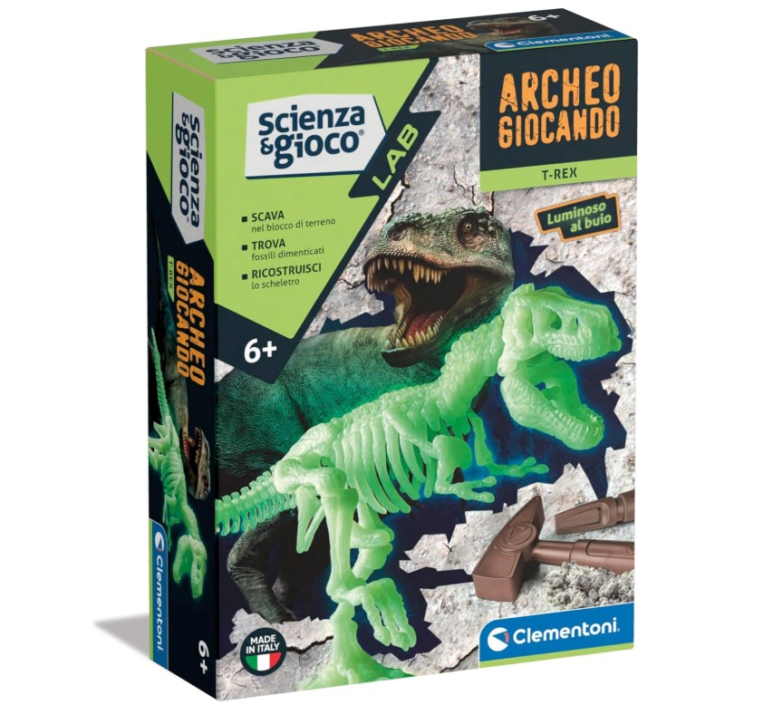 CLEMENTONI SCIENZA & GIOCO - ARCOGIOCANDO TIRANNOSAURUS REX , Laboratorio Paleontologico per Bambini